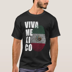 Viva Mexico It's In My DNA Mexican Fingerprint In T-Shirt