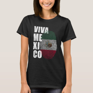 Viva Mexico It's In My DNA Mexican Fingerprint In T-Shirt