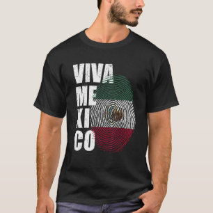 Viva Mexico It's In My DNA Mexican Fingerprint In T-Shirt