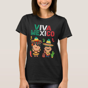 Viva Mexico Maracas Guitar Mexican Independence Bo T-Shirt