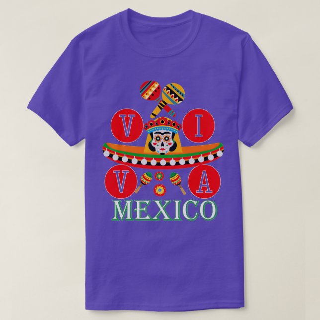 Viva Mexico Messy Bun With Bandanna And Glasses Me T-Shirt (Design Front)