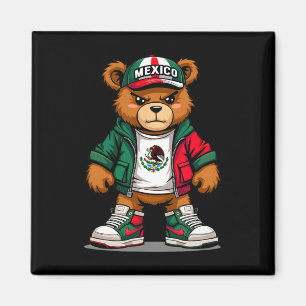 Viva Mexico Mexican Flag Bear Cinco De Mayo Mexica Magnet
