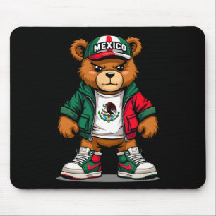 Viva Mexico Mexican Flag Bear Cinco De Mayo Mexica Mouse Mat