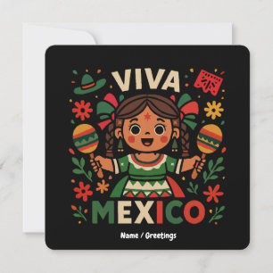 Viva Mexico Mexican Girl Independence Day Women Invitation