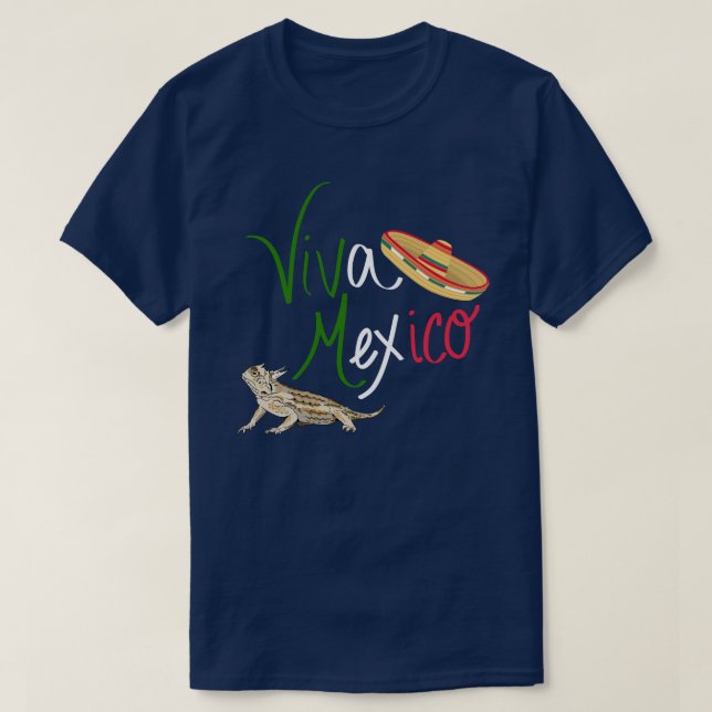 Viva Mexico Mexican Horned Lizard T-Shirt (Design Front)