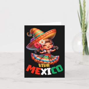 Viva Mexico Mexican Independence Day Mexican Girl  Card