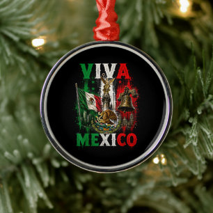 Viva Mexico Mexican Independence Day Retro Metal Tree Decoration