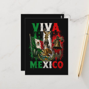 Viva Mexico Mexican Independence Day Retro Postcard