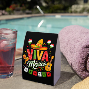 Viva Mexico Mexican Sombrero Maracas