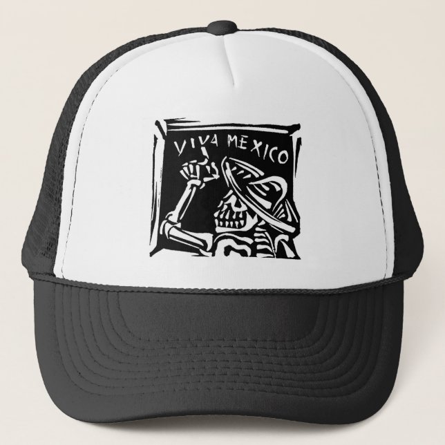 Viva Mexico- Mexico's "Day of the Dead" Trucker Hat (Front)
