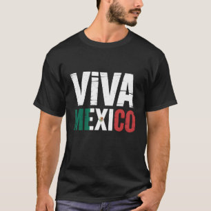 Viva Mexico Shirt with Distressed Mexican Flag Col