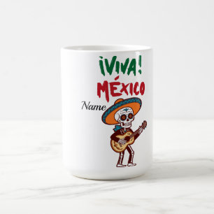 Viva Mexico Sugar Skull Musician Coffee Mug