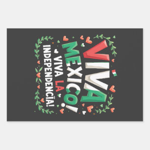 Viva Mexico Viva la Independencia Independece Day Wrapping Paper Sheet