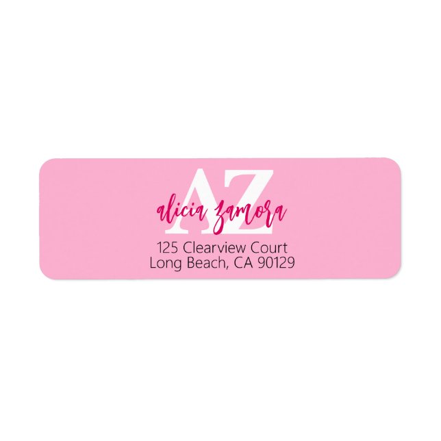 Viva Modern Magenta Bold Stylish Return Address (Front)