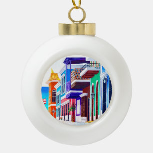 ¡Viva Puerto Rico! Ceramic Ball Christmas Ornament