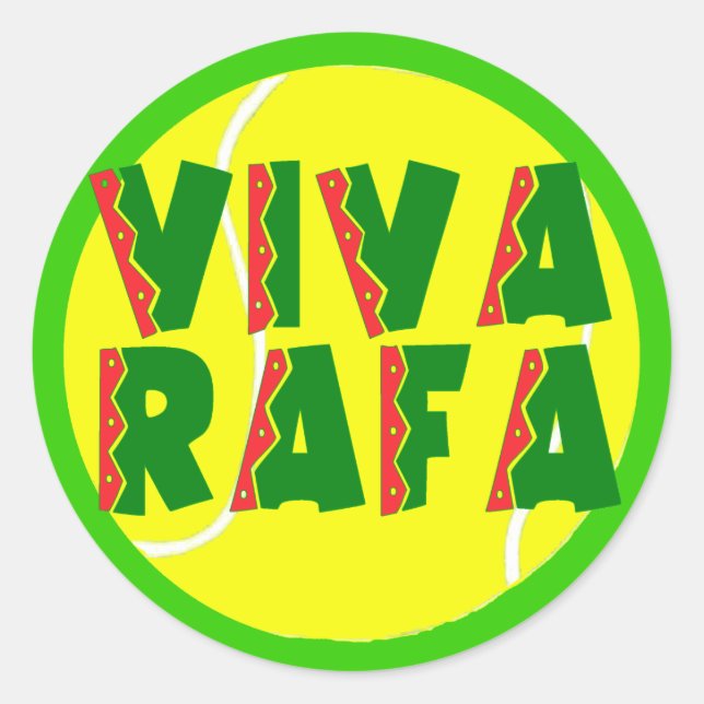 VIVA RAFA with Tennis Ball Classic Round Sticker (Front)
