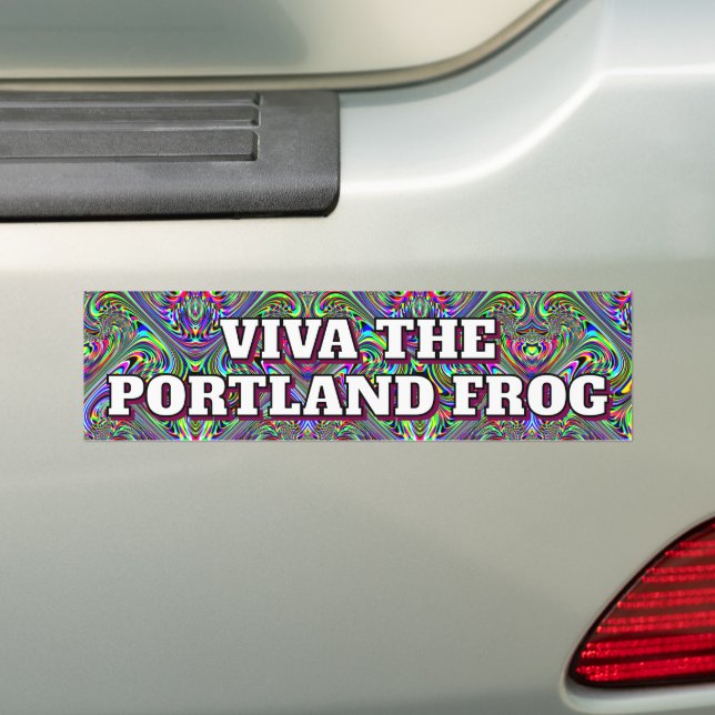 Viva The Portland Frog Bumper Sticker (On Car)