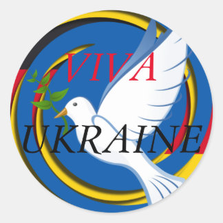 VIVA UKRAINE CLASSIC ROUND STICKER