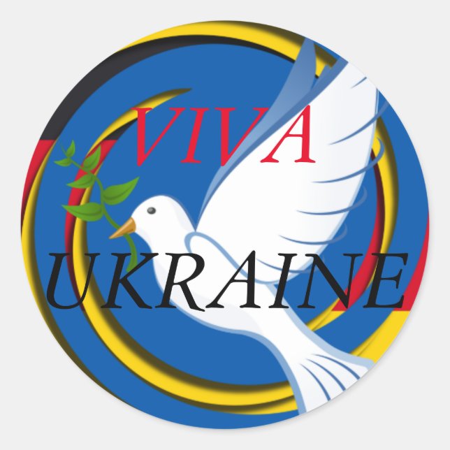 VIVA UKRAINE  CLASSIC ROUND STICKER (Front)