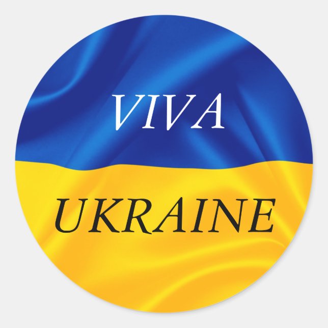 VIVA UKRAINE  CLASSIC ROUND STICKER (Front)