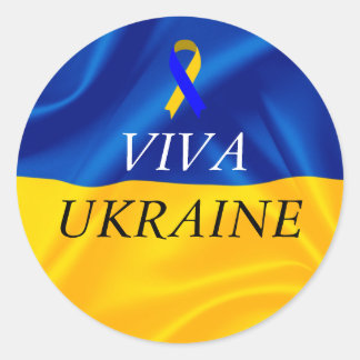 VIVA UKRAINE CLASSIC ROUND STICKER