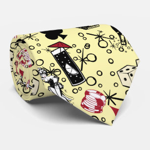 Viva Vegas Casino Retro Gambling Yellow Tie