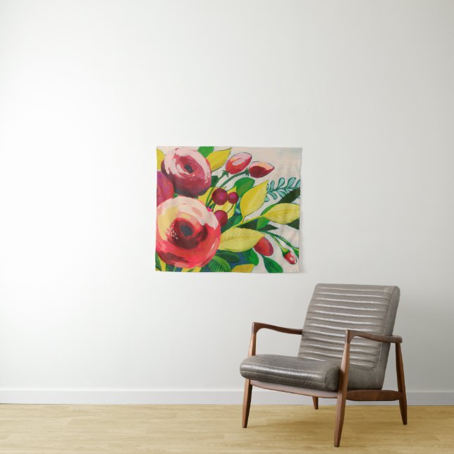 Vivacious Blooms Tapestry (In Situ (Horizontal))