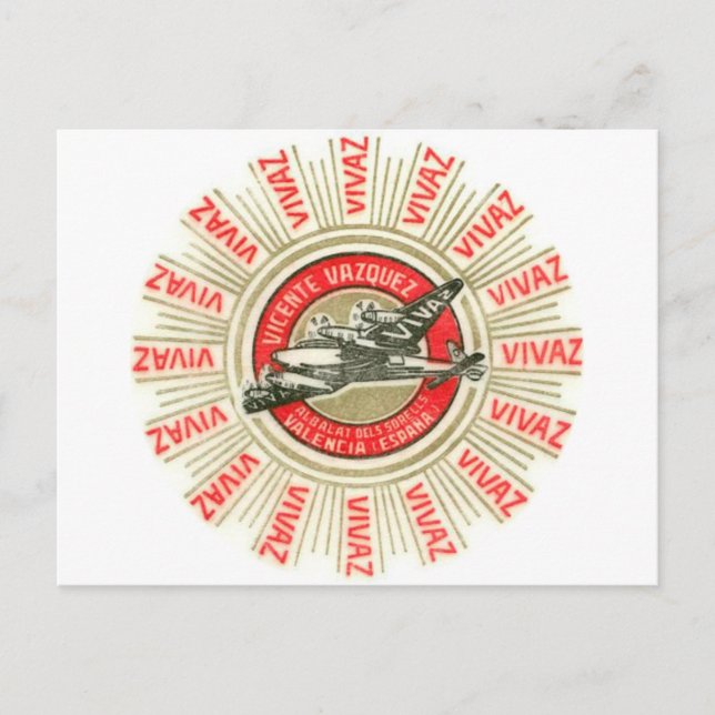 VIVAZ Aeroplane Postcard (Front)