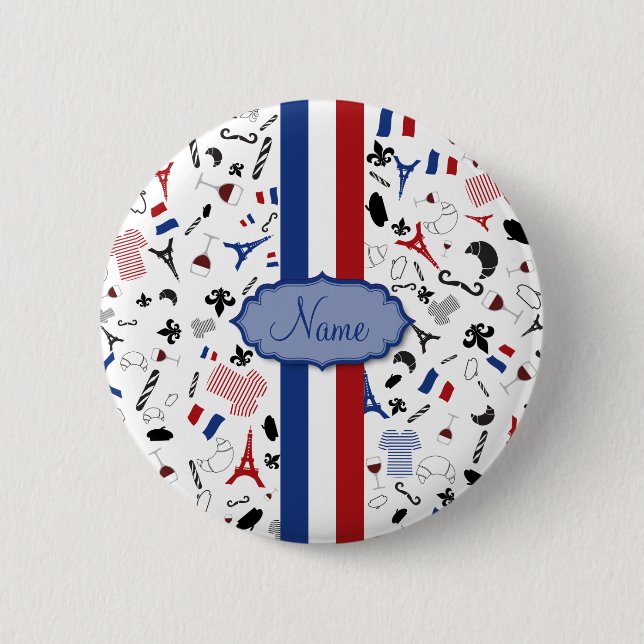 Vive la France 6 Cm Round Badge (Front)