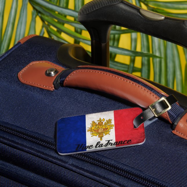 Vive La France Flag Luggage Tag (Front Insitu 3)