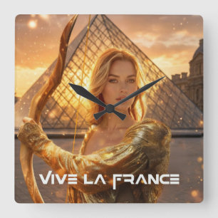 VIVE LA FRANCE - PARIS SQUARE WALL CLOCK