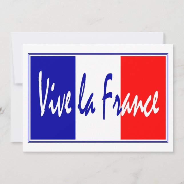 Vive La France Party Invitation with French Flag (Front)