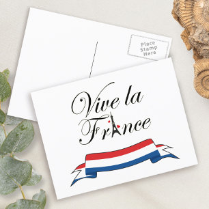 Vive la France Typography Postcard