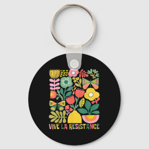 Vive La Resistance Political Retro Boho Floral Key Ring