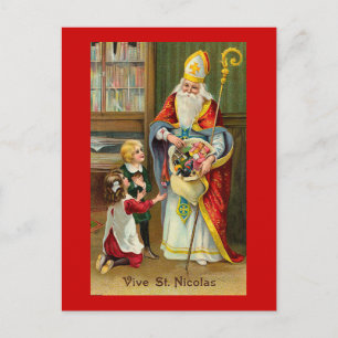 "Vive St. Nicolas" French Vintage Postcard