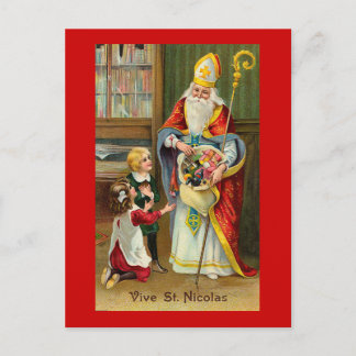 "Vive St. Nicolas" French Vintage Postcard
