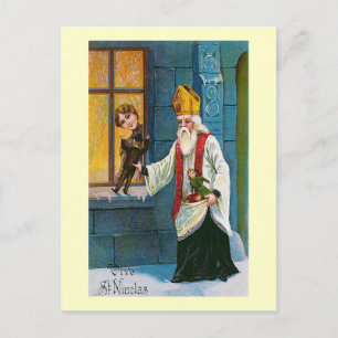 "Vive St. Nicolas" Vintage French Postcard