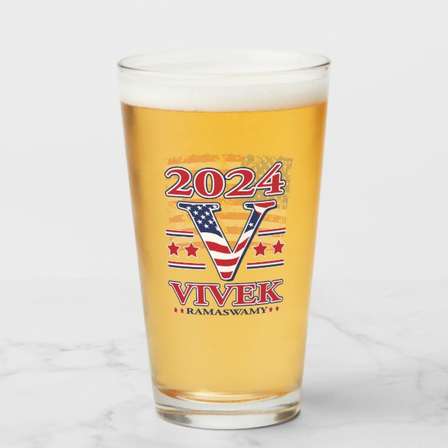 Vivek Ramaswamy for President Glass (Front Filled)
