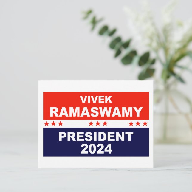 Vivek Ramaswamy President 2024 Postcard (Standing Front)