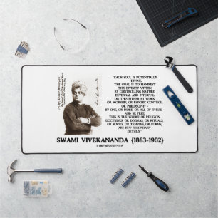 Vivekananda Each Soul Potentially Divine Be Free Desk Mat