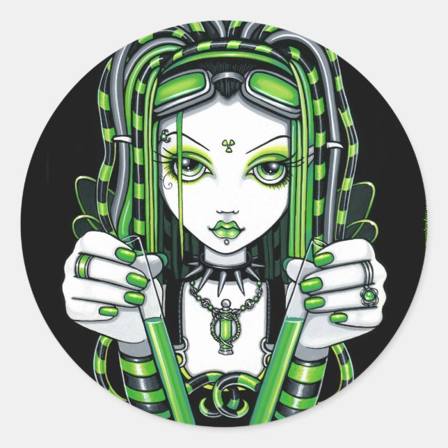 "Vivian" Cybergoth Dark Industrial Fairy Stickers (Front)