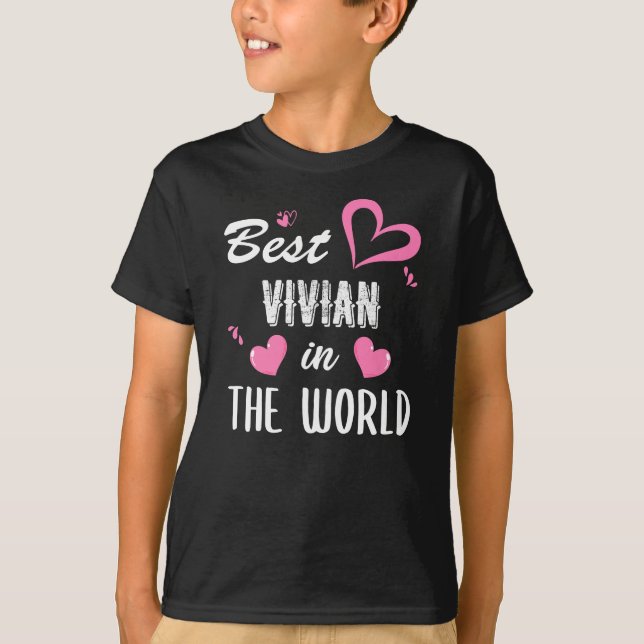 Vivian Name, Best Vivian in the World T-Shirt (Front)