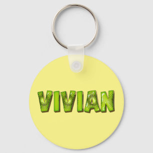 Vivian Name Kiwi Design Key Fans Ring