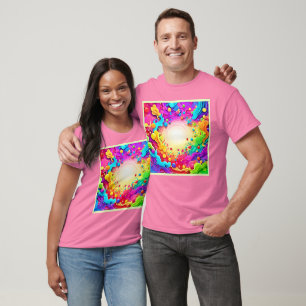 Vivid Abstract Colour Explosion Art T-Shirt
