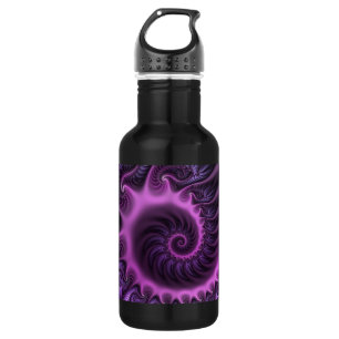 Vivid Abstract Cool Pink Purple Fractal Art Spiral 532 Ml Water Bottle