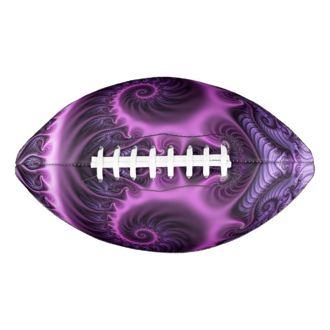 Vivid Abstract Cool Pink Purple Fractal Art Spiral American Football (Front)