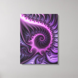 Vivid Abstract Cool Pink Purple Fractal Art Spiral Canvas Print