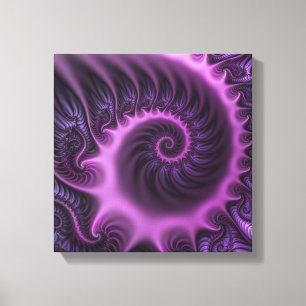 Vivid Abstract Cool Pink Purple Fractal Art Spiral Canvas Print