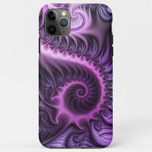 Vivid Abstract Cool Pink Purple Fractal Art Spiral iPhone 11 Pro Max Case