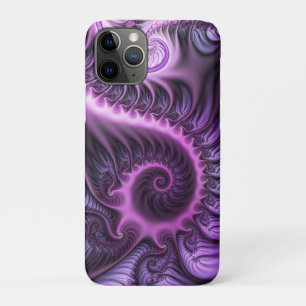 Vivid Abstract Cool Pink Purple Fractal Art Spiral iPhone 11 Pro Case